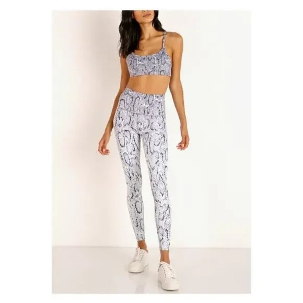 Beyond Yoga Snakeskin High Waisted Leggings‎ White/Black/Gray Sz M